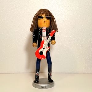 Nutcracker Rock Star holiday Christmas gift wood black red silver used